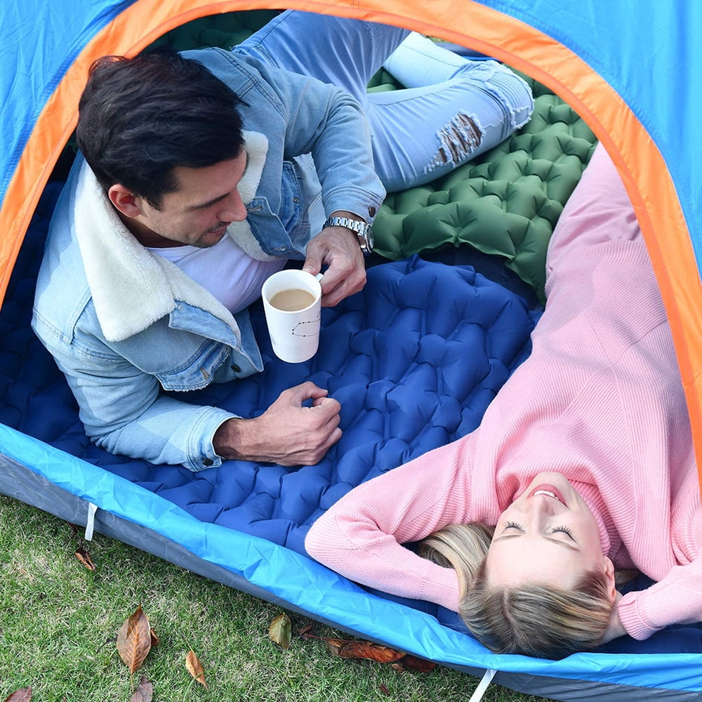 Coussin de couchage d'extérieur, matelas gonflable de Camping avec oreillers, tapis de voyage, lit pliant, coussin d'air ultraléger, randonnée Trekking  18