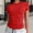 Red, variant on Compression Shirt Sevevn Women's Short Sleeve Solid Color Crewneck Casual Top Pullover T-shirt Short Sleeve Shirts For Women