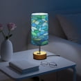 thumbnail image 6 of Wobogo Light Blue Green Glass Bedside Lamp Touch Control Table Lamp with USB A+C Charging Ports & AC Outlet 3-Way Dimmable Nightstand Lamp with Linen Fabric Shade for Bedroom Living Room, 6 of 8