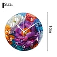 thumbnail image 2 of 10 Inch Wall Clock Battery Operated Silent Clock Decorative for Office, Kitchen, Outdoor, Living Room，Bouquet Flowers attractive, 2 of 4