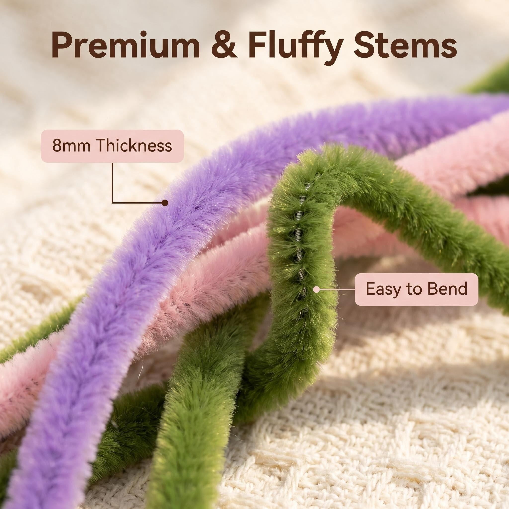 MQUPIN 570 Pcs Pipe Cleaners attached Pink PVC Bag,9mm x 12inch 30 Colors Pipe Cleaners for crafts, Craft Supplies Multicolor Chenille Stems for Art&Craft DIY Decorations