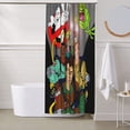 thumbnail image 3 of Shower Curtain Cartoon Art Bath Shower Curtains with 12 Hooks, Waterproof Washable Polyester Bathroom Home Decor Set 60x72 Inch Iron, 3 of 8