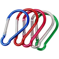 5 Pcs Outdoors Camp Aluminum Alloy Clip Hook Carabiner Blue Silver Tone Red 4"