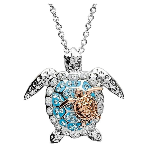 Jewelry VerPetridure Ladies Necklace Two Tone Turtle Animal Necklace Jewelry Necklace