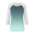 thumbnail image 5 of Shirt for Women's Fashion Casual Raglan Sleeve Round Neck 3/4 Sleeve Loose Printed T-Shirt Ladies Top, 5 of 5