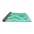 thumbnail image 2 of Ahgly Company Indoor Square Southwestern Turquoise Blue Country Area Rugs, 5' Square, 2 of 4