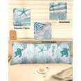 thumbnail image 6 of Turquoise Coastal Body Pillow Cover, Pillowcase Protectors with Zipper, Breathable Decorative Throw Pillow Case Cover, Sea Turtle Nautical Coral Summer Beach Pillow Shams for Couch Sofa 20x54Inch, 6 of 8