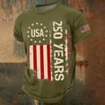 thumbnail image 2 of Curuila Kids 250 Anniversary Usa Shirt For Girls Boys Crew Neck Short Sleeve With Independence Day Prints Breathable Tee Army Green Size 2-3 Years, 2 of 5