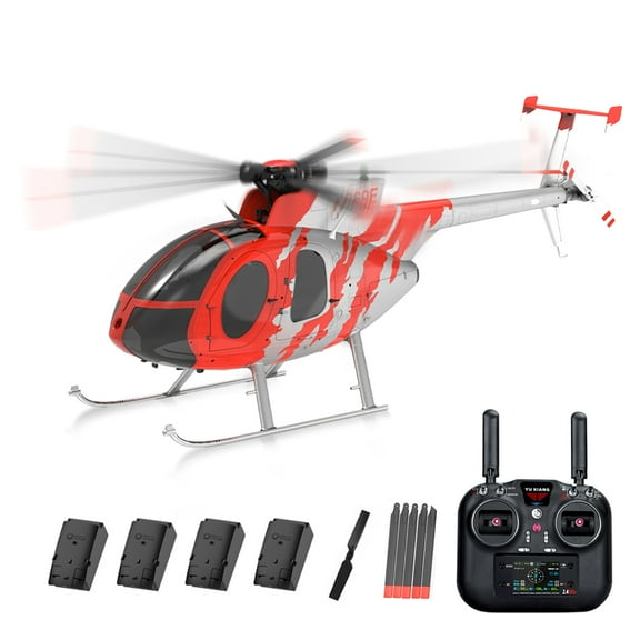 1/16 F119S MD500 Little Bird RC Helicopter for Adults, 2.4G 9CH Flybarless Military Remote Control Helicopter Model, 6G/3D GPS Smart RC Airplane with Optical Flow Positioning & Dual Brushless Motors