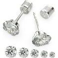 thumbnail image 2 of ZYHH Extra Long Post Earrings for Women, 5 Pairs Hypoallergenic 316L Stainless Steel Stud Earrings, 3-8mm Cubic Zirconia Ear Piercing Studs for Sensitive Ears, 2 of 7
