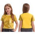 thumbnail image 5 of Zaldita Kids Girls Short Sleeve Sequin Hip Hop Jazz Street Dance Crop Tops Glitter Sparkly Party Shirts Tee Blouse Gold 5-6, 5 of 6
