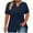 Navy, variant on Crunowin Plus Size Tops for Women Casual Short Sleeve T Shirts Summer V Neck Tees Oversized Comfy Loose Fit Tops Red Size 2XL