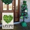 thumbnail image 4 of Newhomestyle St Patricks Day Garden Flag 12x18 Inch Double Sided for Outside Small Burlap Green Shamrocks Clovers Heart Welcome Yard Holiday Decoration, 4 of 5