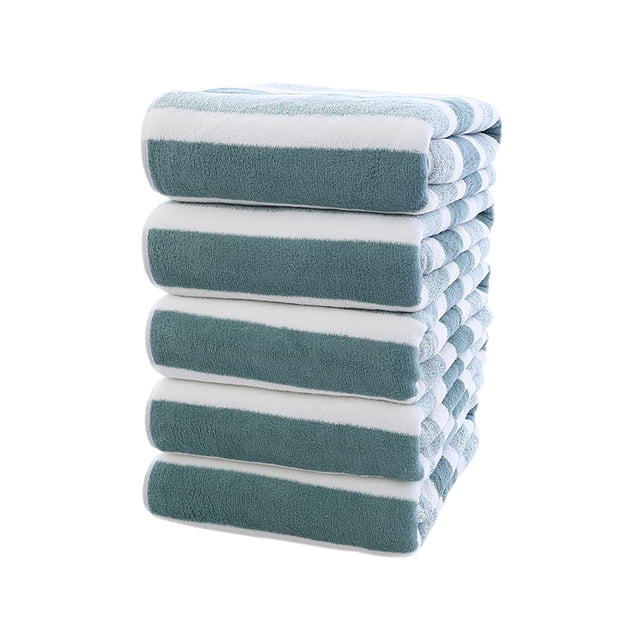 Green Oversized Velvet Bath Towels Set 5 Pieces Super Absorbent Fast Drying 27.6 X 55.1 Inches Green Color