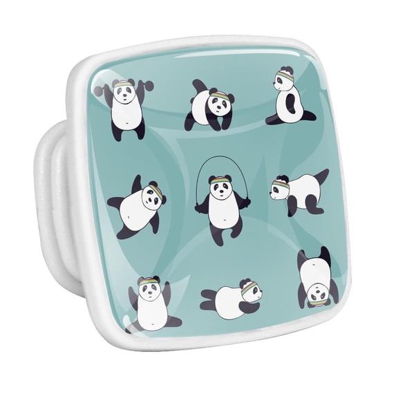 4PCS Square Cabinet Fluorescence Knob Glowing in the Dark Furniture Drawer Pulls Handle with Screws Panda