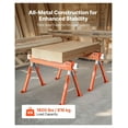 thumbnail image 3 of Saw Horses 2 Pack Heavy Duty 1800lbs Adjustable Height Work Bench Folding Steel Sawhorse for Woodworking, DIY Projects, Construction, 3 of 9