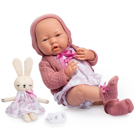 JC Toys La Newborn Royal Collection | Anatomically Correct Real Girl Baby Doll | 15 All-Vinyl Baby Doll | Designed by Berenguer Made in Spain | Ages 2+ | Pink Gift Set