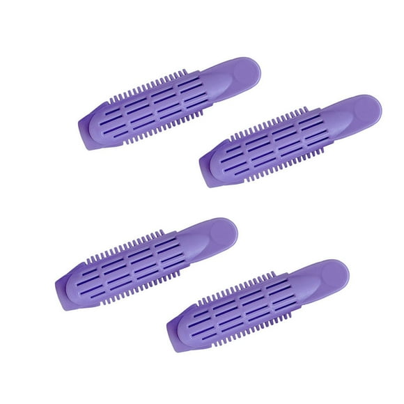 Xingzhi Pack of 4 Natural Volumizing Long Short Hair Clip Plastic Curler Roller Clip Salon Barber Styling Clamp Accessories Purple