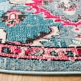 thumbnail image 3 of SAFAVIEH Madison Elinor Traditional Distressed Area Rug, Light Blue/Fuchsia, 6'7" x 6'7" Round, 3 of 8