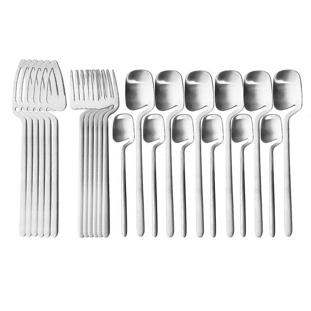 Juego de cubiertos negros de 24 uds, cuchara, tenedor, cuchillo, juego de vajilla, decoración de cocina, juegos de vajilla, helados, postres, sopa, uso de café