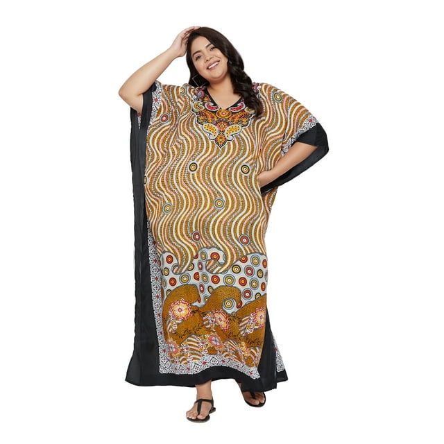 Oussum Robes Caftans Grande Taille pour Femmes Longue Robe Maxi Caftans pour Dames