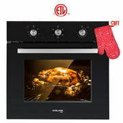 Gasland Chef ES606MB 24" Built-in Single Wall Oven, 6 Cooking Function, Full American Black Glass