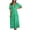 Green, variant on IROINNID Casual Dresses For Women Summer Loose V-Neck Short Sleeve Solid Long Dress Cheap