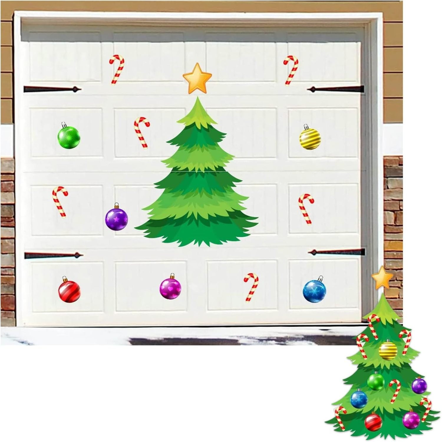 WBTAYB Jumbo Christmas Tree Garage Door Christmas