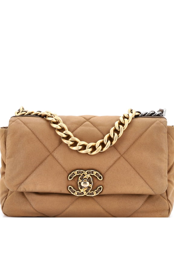 Pre-Owned 19 Flap Bag Quilted Canvas Medium By Rebag