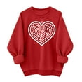 thumbnail image 2 of Zedker Women's Valentines Day Sweatshirt Heart Print Sweater Tops Women Long Sleeve Crewneck Oversized Pullover Tops Gifts for Her Red XS, 2 of 6