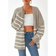 thumbnail image 2 of Women'S Oversized Cardigan Sweaters Fall Long Lantern Sleeve Knit Open Front Sweater Khaki White S, 2 of 8