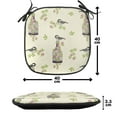 thumbnail image 2 of Floral Chair Seating Cushion, Birds Cages Roses and Leaves Interpretation in a Romantic Layout Vintage, Soft Seat Pads for Office with Anti-slip Backing, 16"x16", Cream and Multicolor, by Ambesonne, 2 of 4