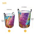 thumbnail image 3 of Balery Rainbow Melting Ice Cream Cesta de ropa redonda con asas, impermeable, independiente, para ropa, juguetes, dormitorio y familia-Small, 3 of 6