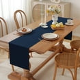 thumbnail image 5 of 100% Pure Linen Natural Table Runner - 14x120 Inch French Linen Table Decor for Dining, Holidays, Christmas, and Weddings - Navy, 5 of 7