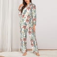 thumbnail image 2 of Daiia Lilies Flowers for Women's Long-Sleeved Pajama Set – Soft & Comfortable Sleepwear Button-Up Pajamas Cozy Lounge Wear-Small, 2 of 7
