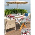 thumbnail image 4 of Outdoor Tablecloth with Umbrella Hole and Zipper, Grey Christmas Rectangle Table Cloth 60x102 Inch Waterproof Tablecloth, Xmas Snowman Truck Tree Balls Picnic Table Cover for Patio Camping, 4 of 7