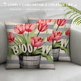 thumbnail image 3 of JEUXUS Tulip Pillow Covers  Spring Summer Throw Pillow Covers Pink Flower Pillow Covers Cushion Covers Square Pillow Cases for Couch Sofa Patio Outdoor Home Decorations, 3 of 5