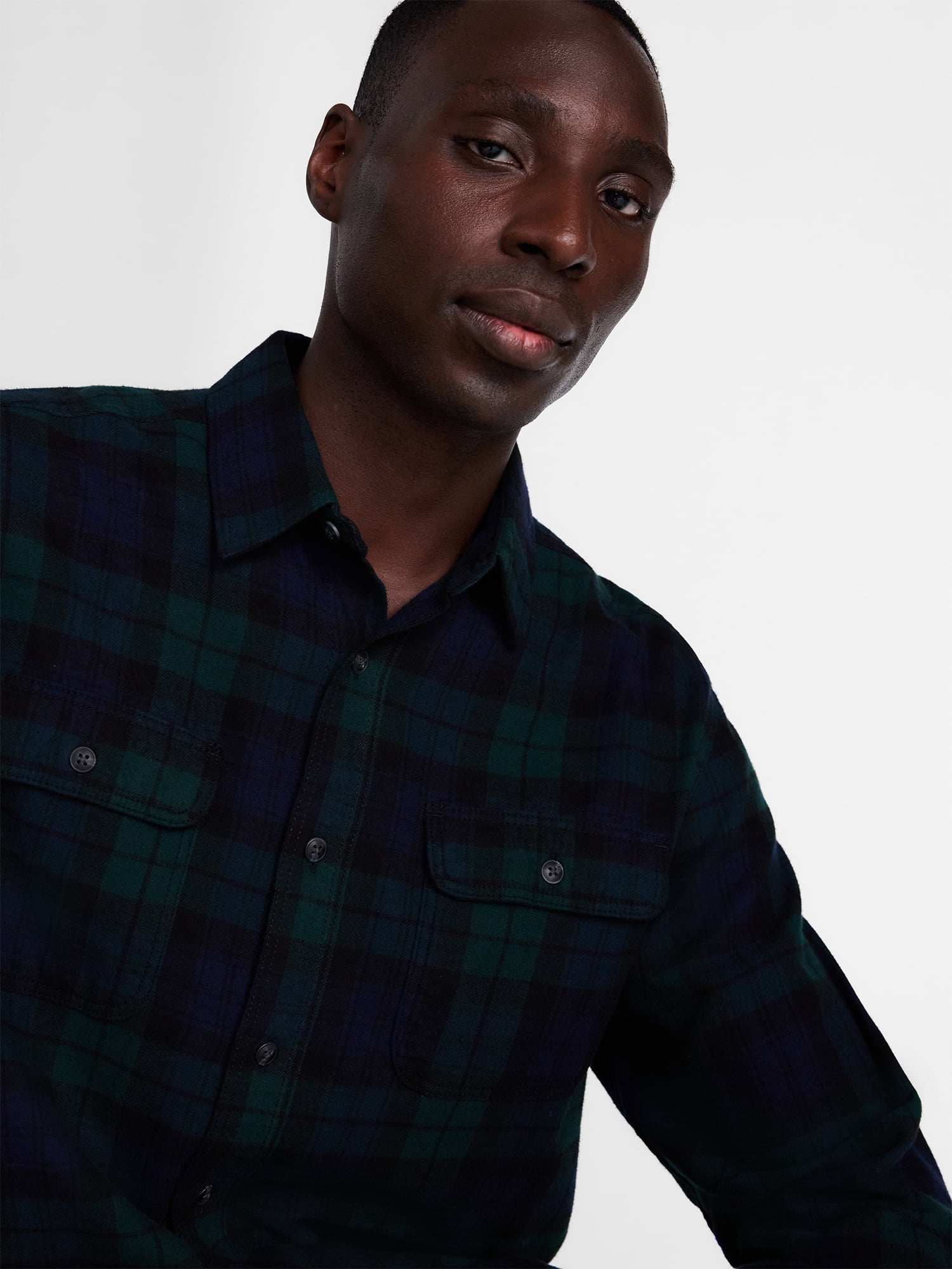 George Men's and Big Men's 100% Cotton Plaid Flannel Shirt with Long Sleeves, Sizes XS-3XL, 2XB-5XB & Tall XLT-3XLT