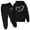 Black, variant on SGMVNU Girls Sweatsuit Set 2 Piece Outfits Boys Printed Casual Hoodies Long Sleeve Fashion Sweatshirts and Sweatpants Sportwear Outfit, Size 13-14 Years, Dark Gray