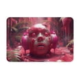 thumbnail image 1 of Balery Surreal Pink Headphones Felpudo de franela, resistente a las manchas y a la decoloración, para uso interior y exterior, fácil de limpiar, 40 x 60 cm, 1 of 7