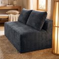 thumbnail image 4 of CQHXIAO Modern Corduroy No-Legs Loveseat Sofa, Compressed 2-Seater for Home Interiors, Gray, 4 of 9