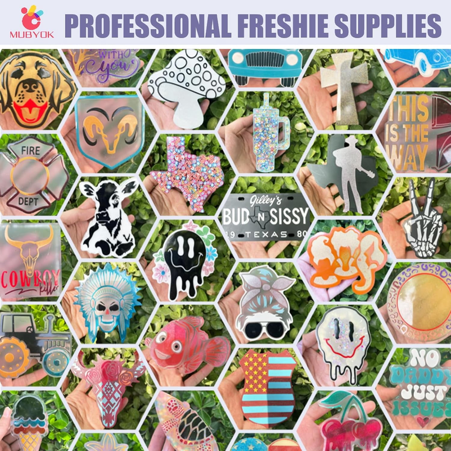 (300 Design Optional) M334 Texas Silicone Freshie Mold for Baking Aroma Beads Car Freshie Supplies