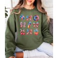 thumbnail image 6 of 4th of July Patriotic Sweatshirt for Women & Kids USA Red White Blue Family Matching Crewneck Army Green Sweatshirt Adult L, 6 of 7