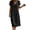Black, variant on Women's V-Neck Eyelet Trim Short Sleeve Tiered Loose Fit Casual Midi Dresses for Women Beach & Vacation Wear