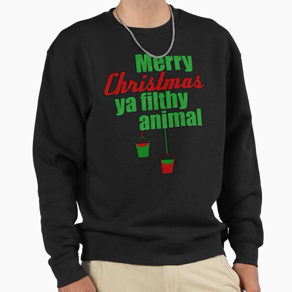 Merry Christmas Ya Filthy Animal Home Alone Retro Vintage Funny Graphic Unisex Sweatshirt - Stocking Stuffer G28753, Up to Size 5XL