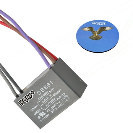 Hqrp Capacitor For Hampton Bay Ceiling Fan Cbb61 4 5uf 6uf 6uf 5 Wire Plus Hqrp Coaster