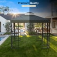 thumbnail image 6 of 10x10 Gazebo Canopy Top Replacement, Double Tiered Canopy Covers with Durable Polyester Fabric for Yard, Patio, Garden (Gray), 6 of 7