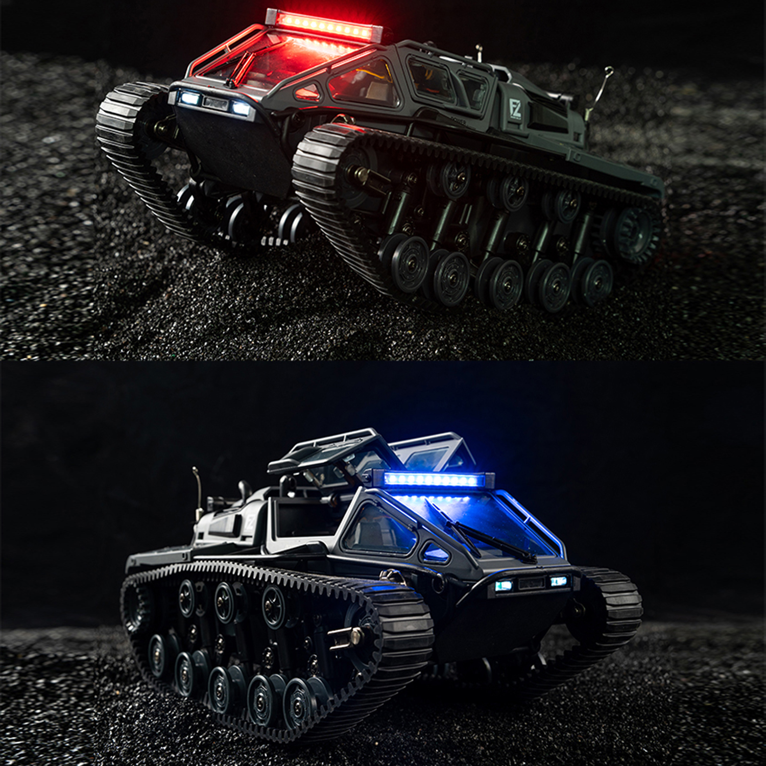 RC Tank Car, 1:16 Remote Control Crawler 10KM/H High Speed Tank, 2.4Ghz RC Rock Crawler Off-Road 4WD 360°Rotating Drifting Car with 2 Batteries, Military Truck Toy Gift for Kids