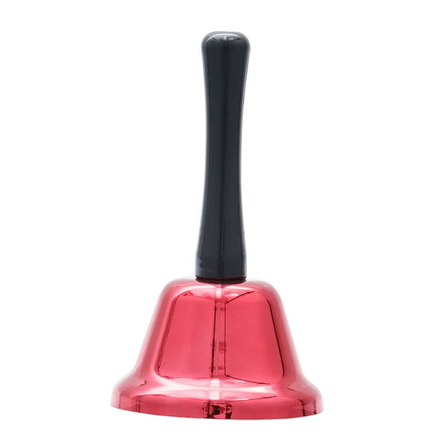 Metal Hand Bell Toy Portable Durable Handbell Hand Percussion Bells Musical Instrument Toy Red