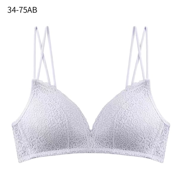 Sujetador de mujer Hollow Sexy Bralette Ropa interior inalámbrica transpirable, Gris, 34 / 75AB Noticed AP001128-10